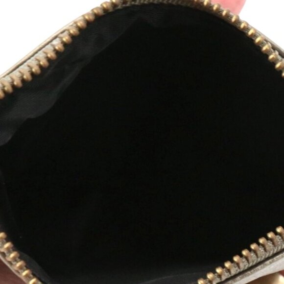 Marc Jacobs Soft Pebble Leather Platinum Colored Zip Top Coin Purse Wallet - Picture 5 of 5